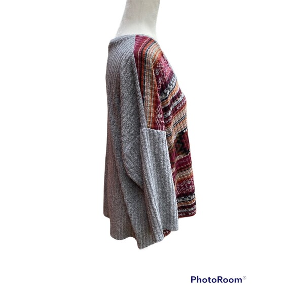 Absolutely Famous drop shoulder tie hem southwestern print Size 1X - Picture 5 of 9